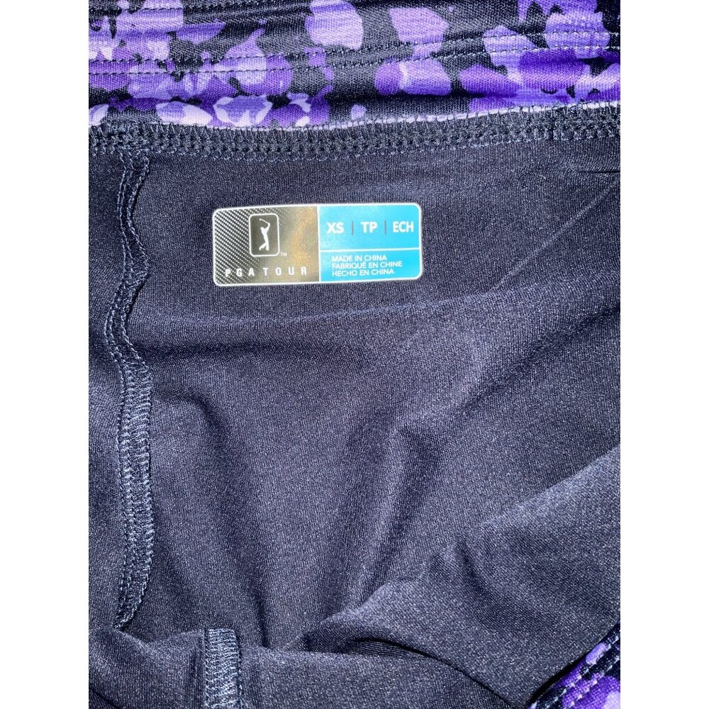 PGA Tour Womens XS Purple & Black Floral Patterned Skort - Picture 3 of 9